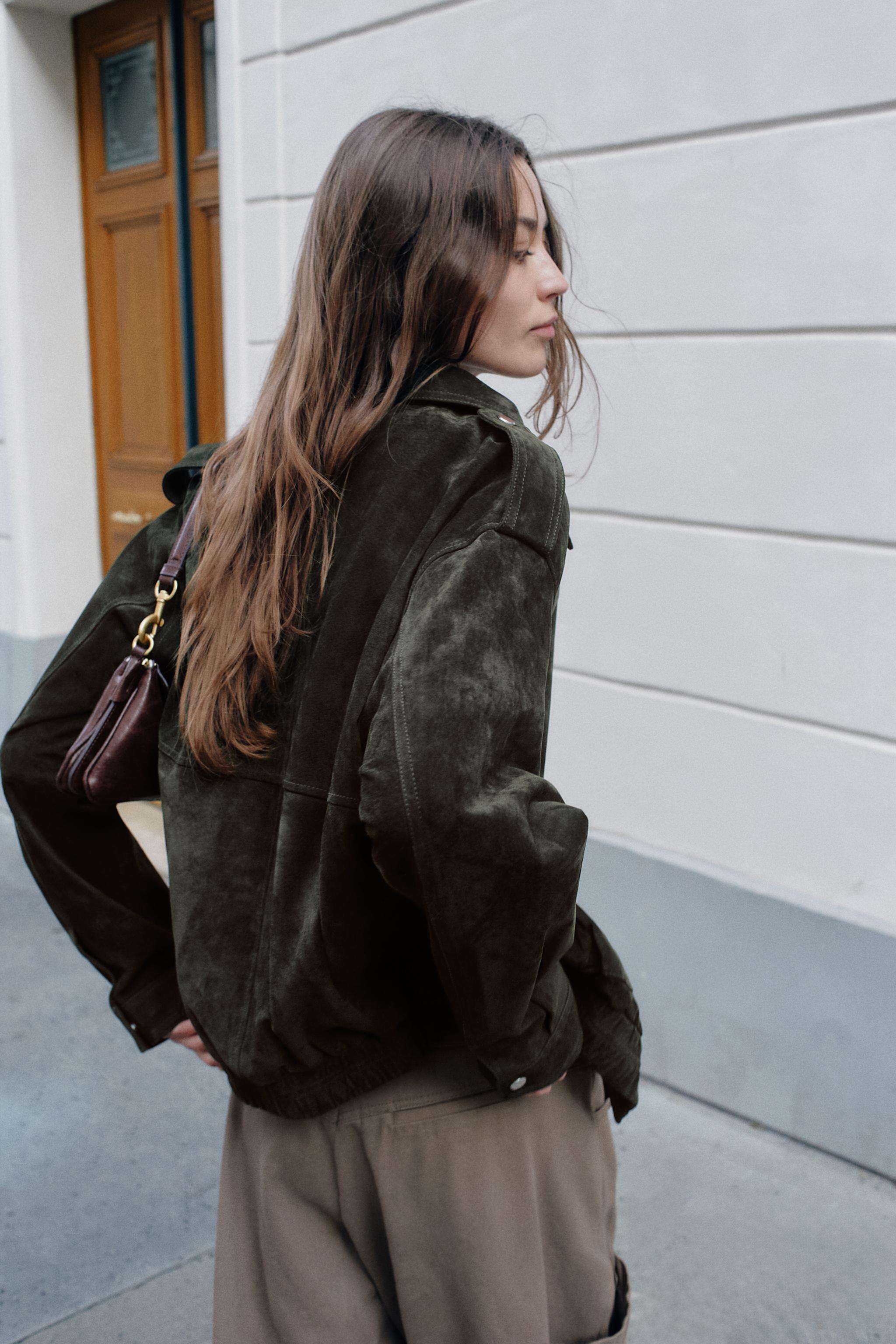 BLOUSON 100% CUIR DAIM